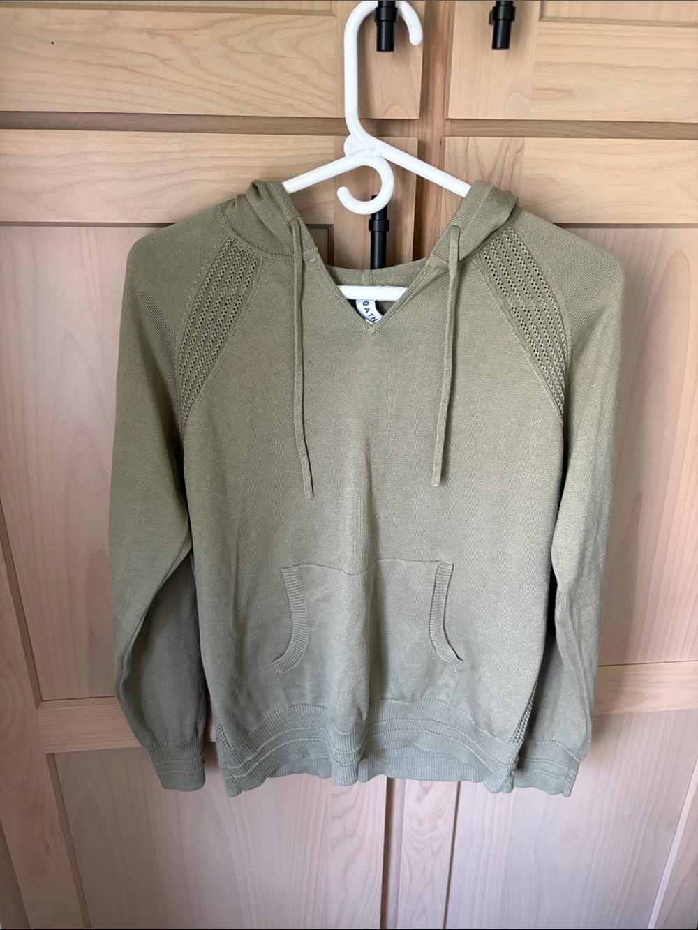 Athleta Olive Green Hooded Knit Pullover
